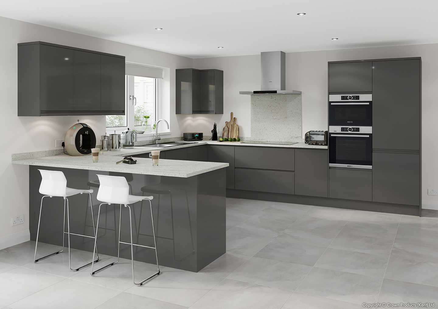 Modern graphite lifestyle kitchen by Limitless