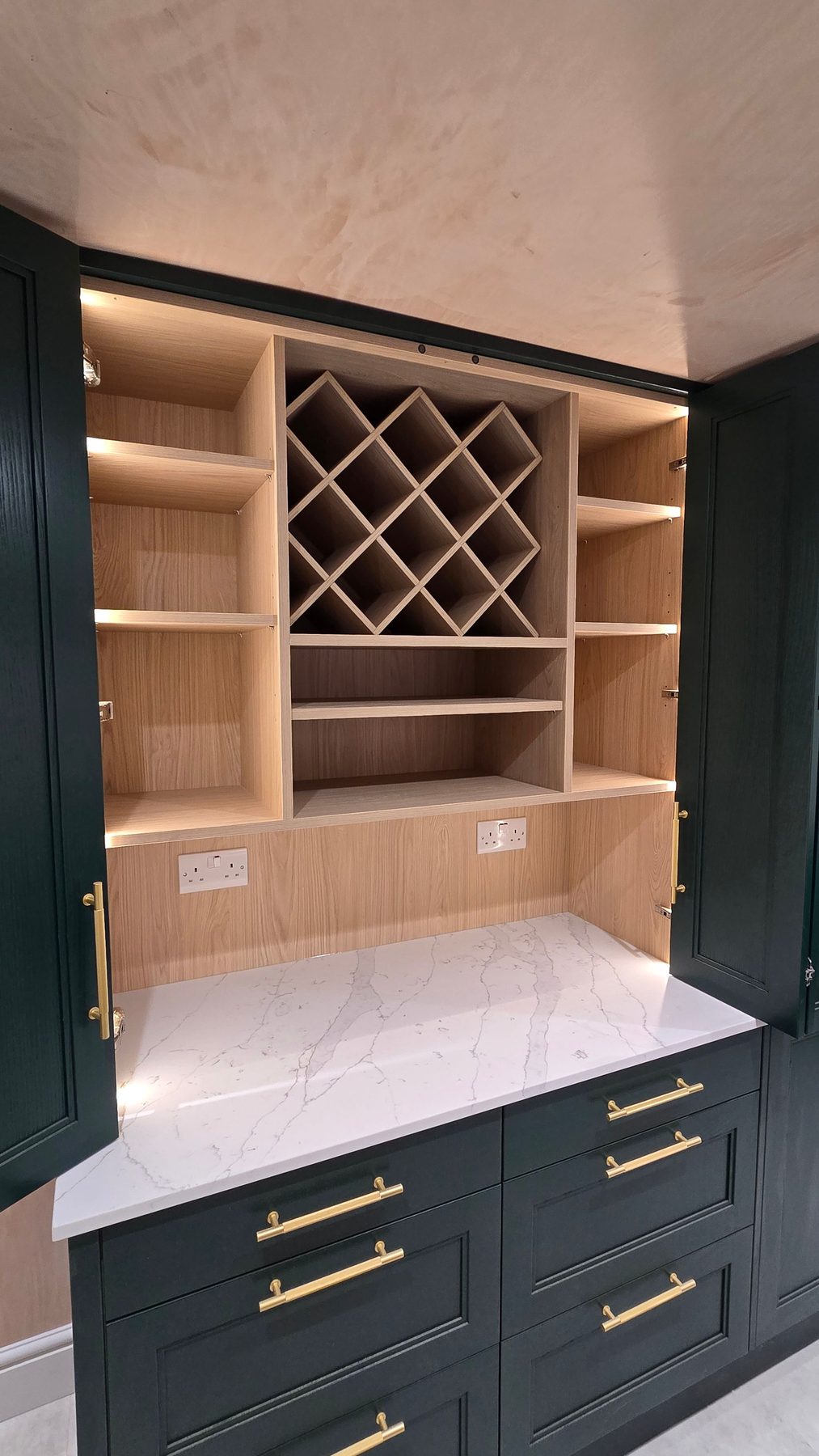 Bespoke fitted bar with wine storage