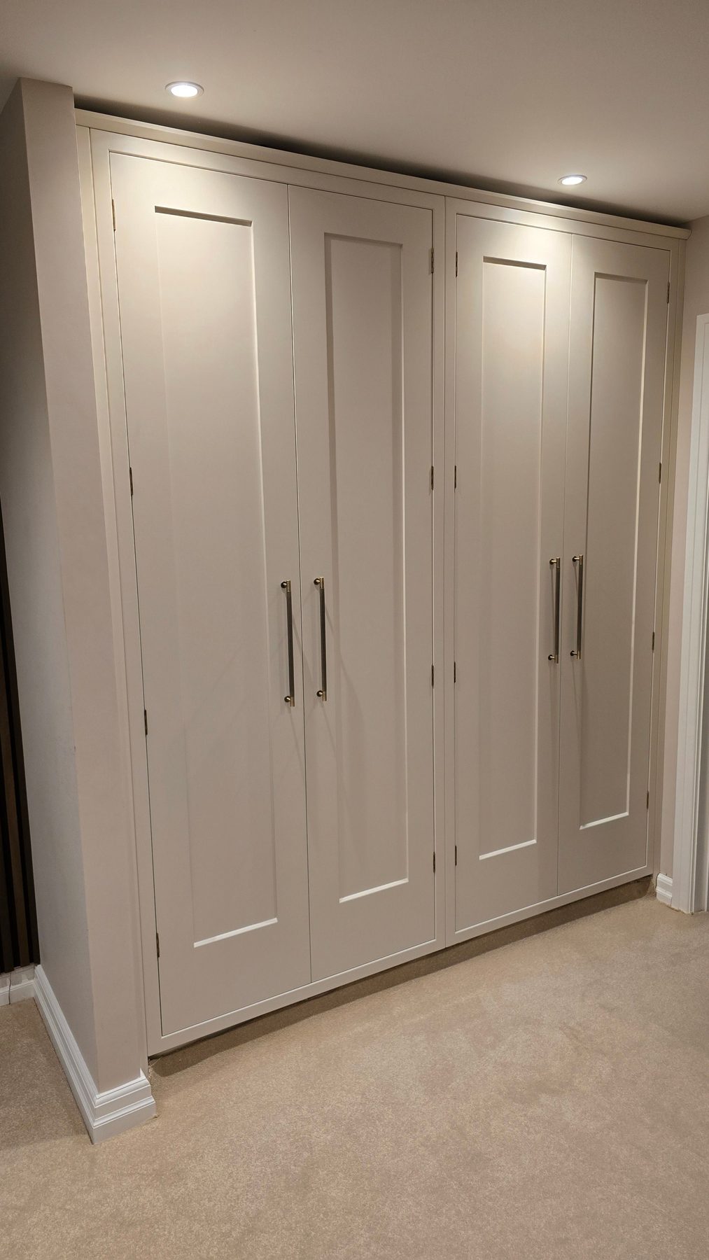 Bespoke fitted wardrobes in Little Greene Portland Stone
